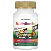 NaturesPlus, Source of Life, Animal Parade Gold, жувальна добавка для дітей із мультивітамінами та мікроелементами, асорті смаків, 60 таблеток у формі тварин